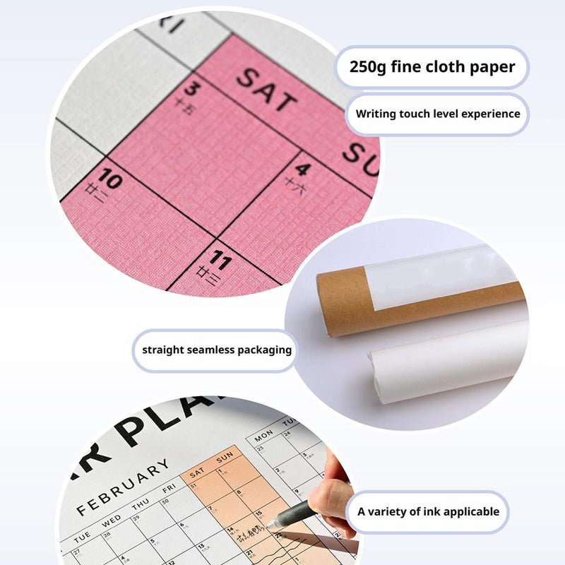 One Year Calendar Wall Poster 2026 – Large Yearly Wall Calendar 2026 with Bold Grid Layout, Holiday Markers & Ample Writing Space for Home, Office & Classroom Planning - Image 2